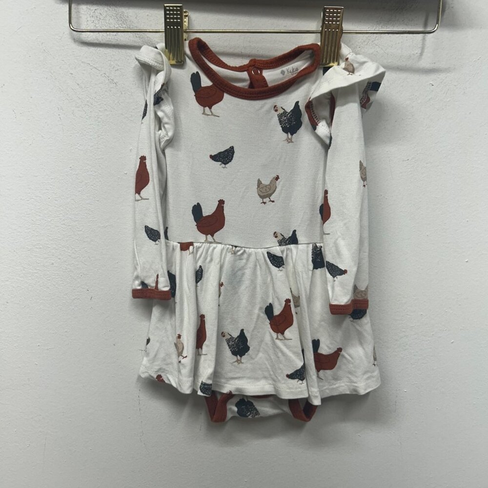 Kyte Baby Chick Twirl Onesie Dress 3-6 months